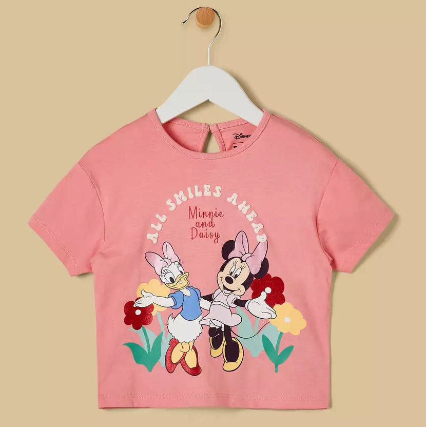 MAX-Minnie Mouse and Daisy Duck Print Top and Short Leggings Set