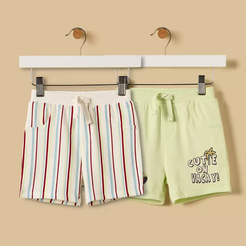 MAX-Pack of 2 - Printed Cotton Shorts