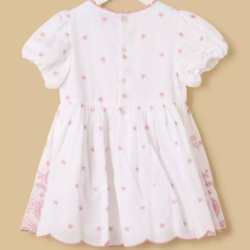 MAX-Embroidered Balloon Sleeve Dress with Bloomers