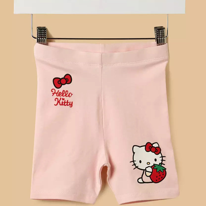 MAX-Hello Kitty Print Top and Short Leggings Set