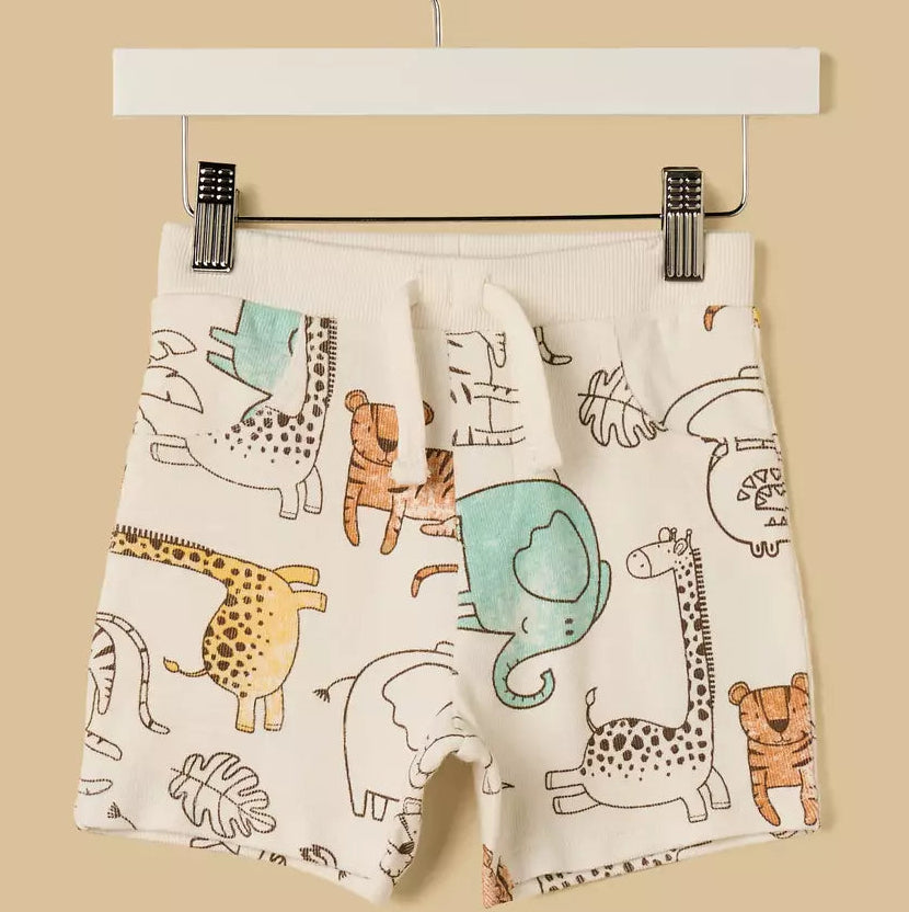 MAX-Animal Print Cotton Shirt and Shorts Set
