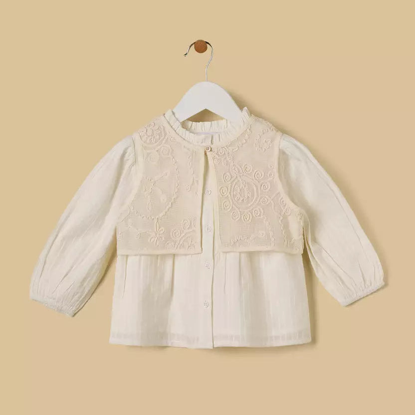 MAX-Textured Top with Shrug