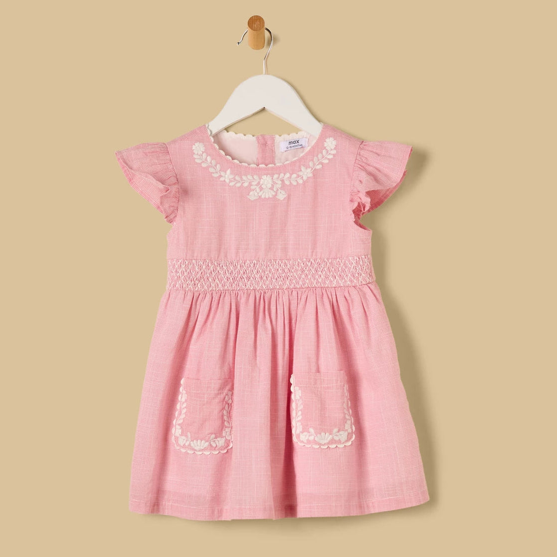 MAX-Checked Cotton Dress with Bloomers
