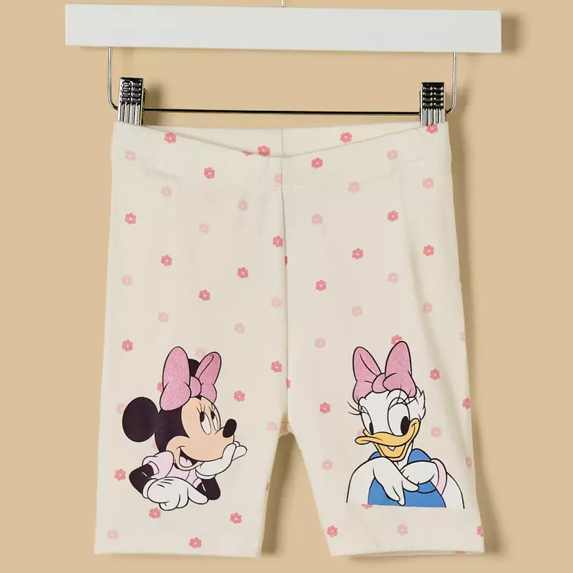 MAX-Minnie Mouse and Daisy Duck Print Top and Short Leggings Set