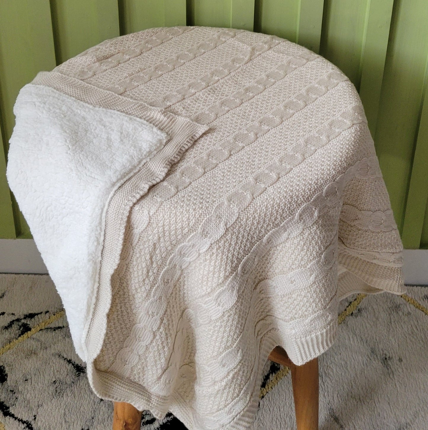 KNITTED DOUBLE SIDED SHERPA - baby blanket