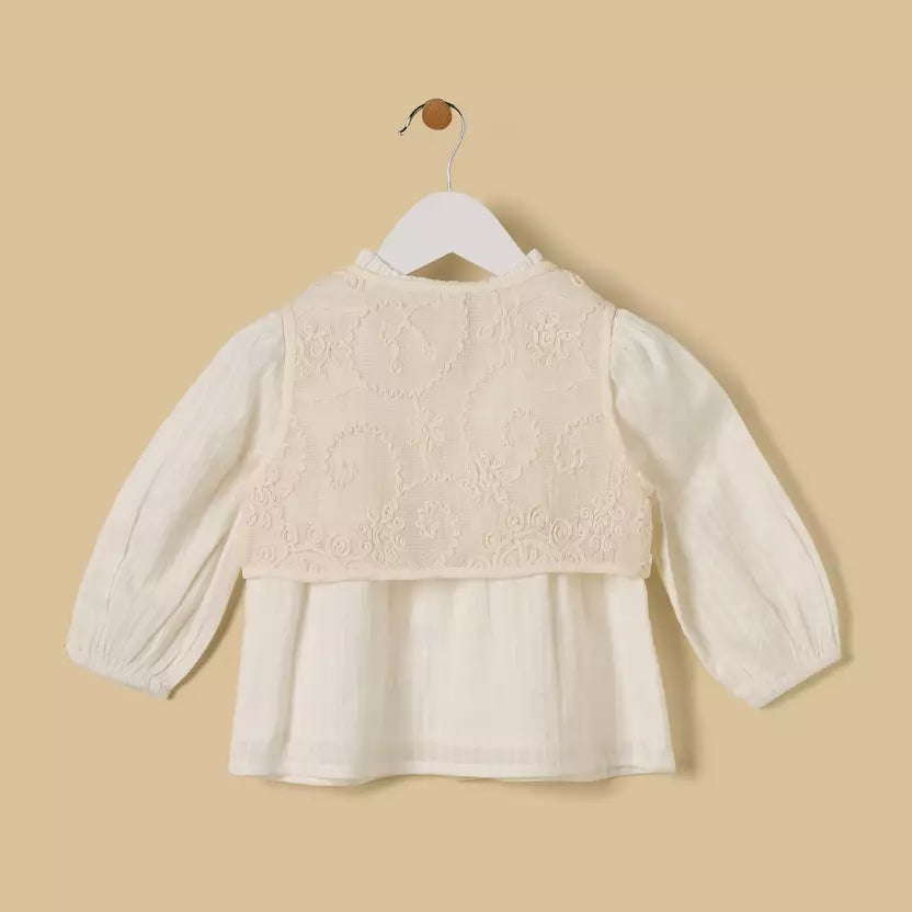 MAX-Textured Top with Shrug