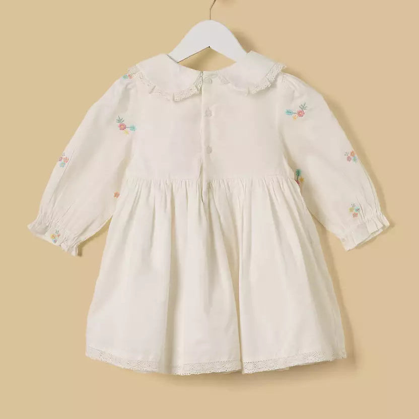 MAX-Embroidered Cotton Dress with Bloomers