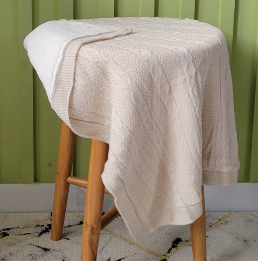 KNITTED DOUBLE SIDED SHERPA - baby blanket