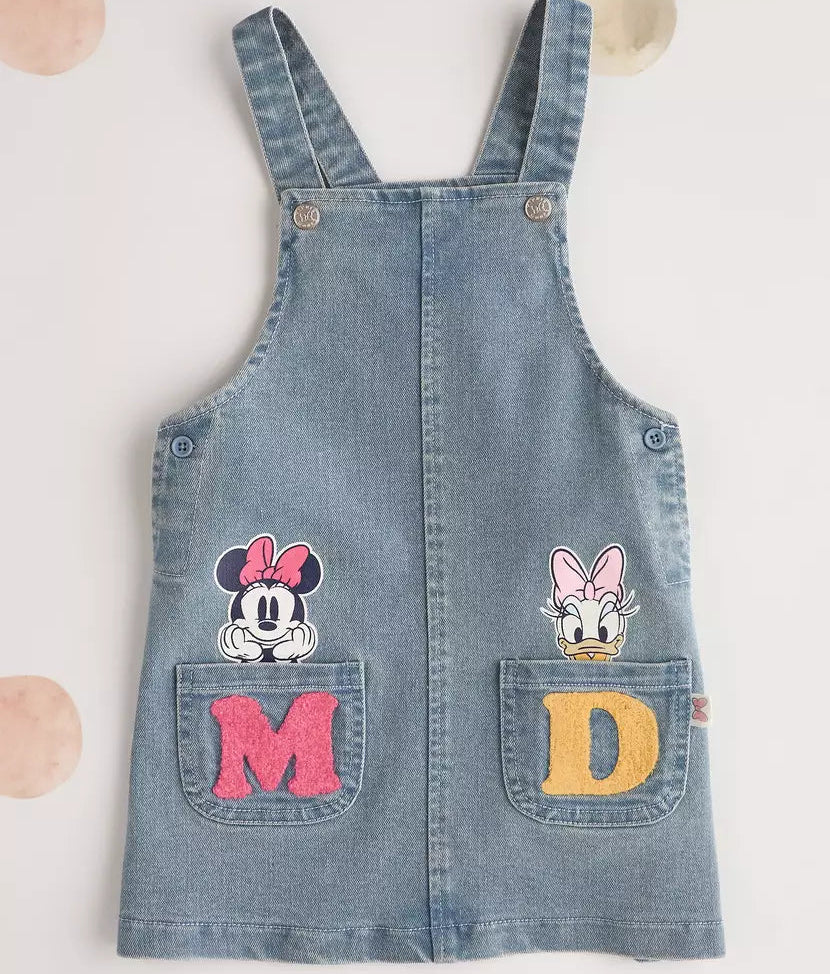 MAX-Minnie Mouse and Donald Duck Print T-shirt and Dungaree Set