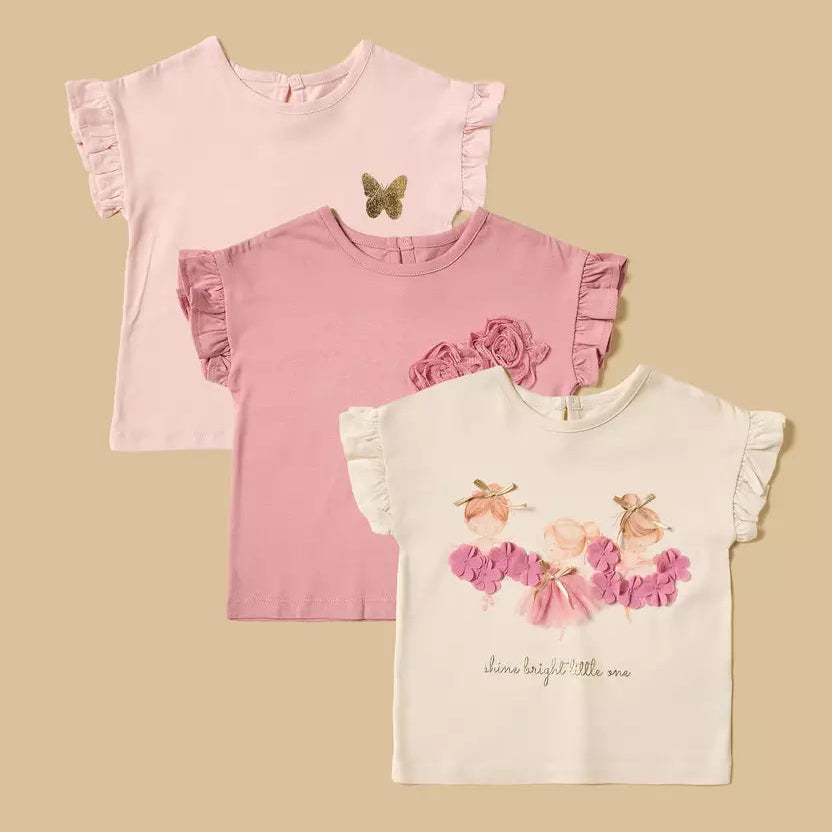 MAX-Pack of 3 - Embellished Cotton T-shirt