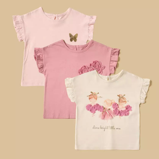 MAX-Pack of 3 - Embellished Cotton T-shirt